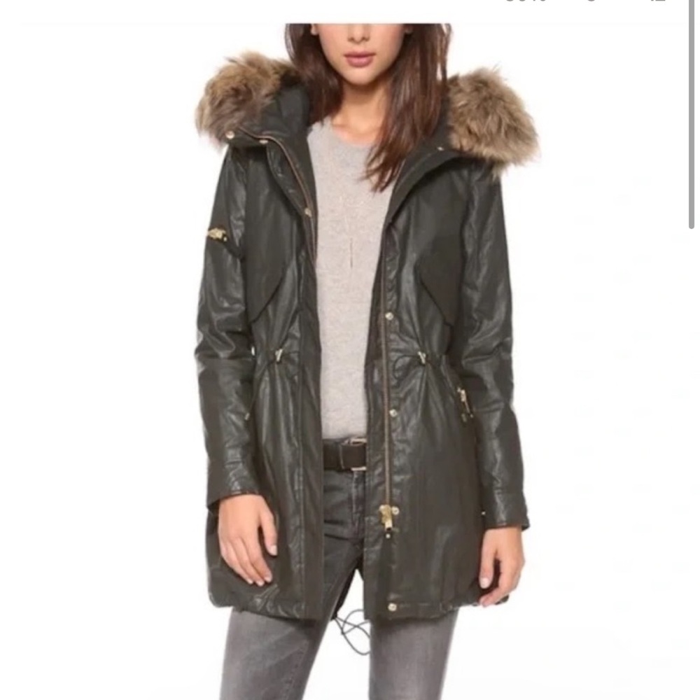 SAM. Hudson Waxed Jacket. Coyote Fur Trim Hood